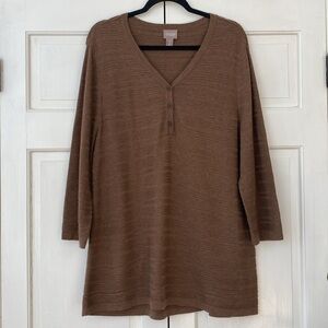 Chico’s Size 3 Tunic Sweater Shirt‎ Sweater 3/4 Sleeve Blouse Chicos Size XL